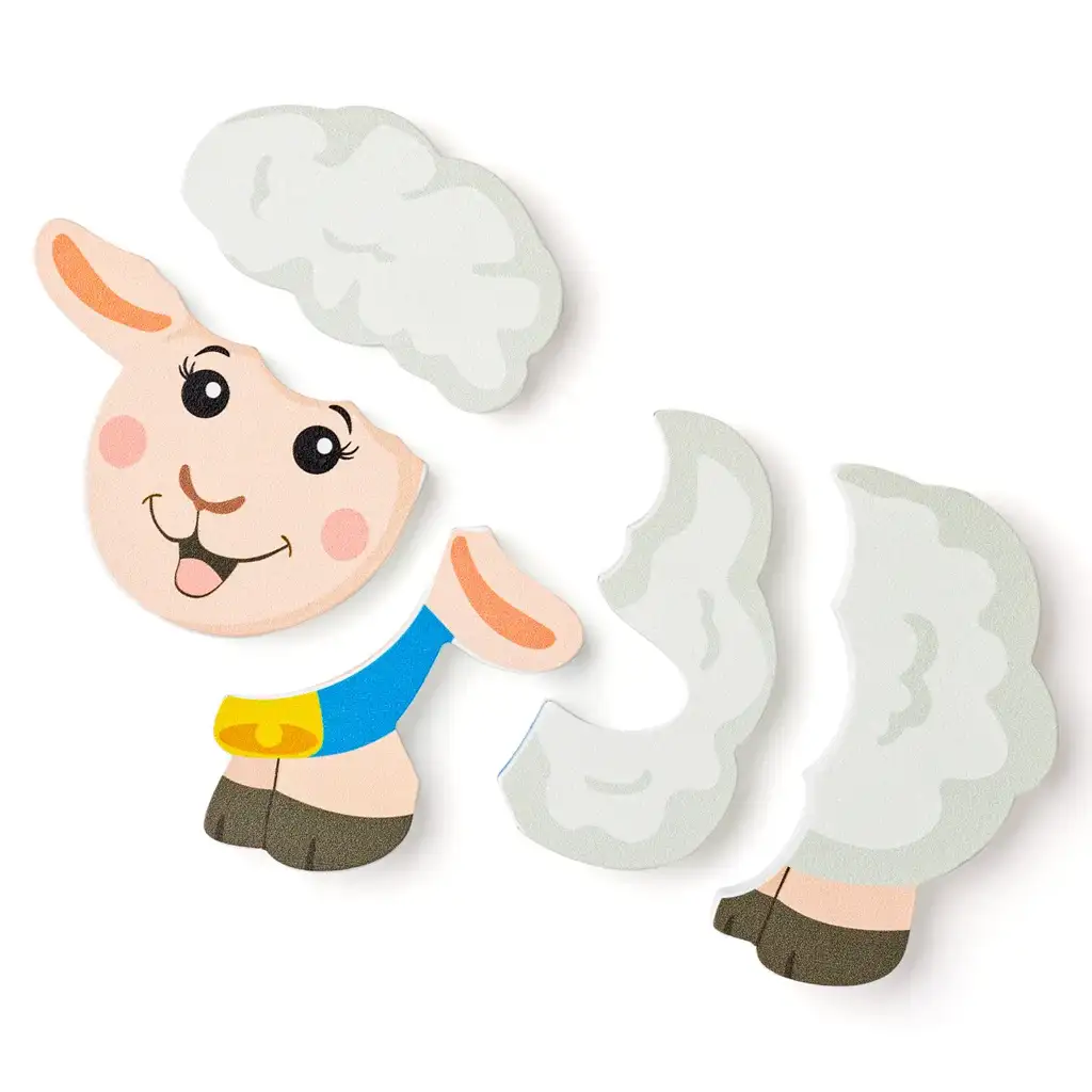 Holzpuzzle mit 5 Schafen - Woodyland kép 2