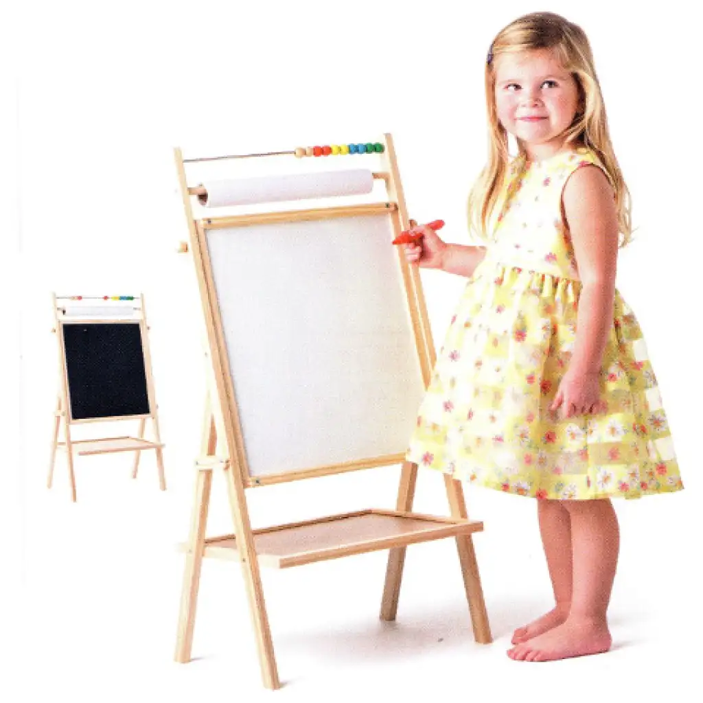 Holzstaffelei mit magnetischer Zeichentafel und Papierrolle - Woodyland