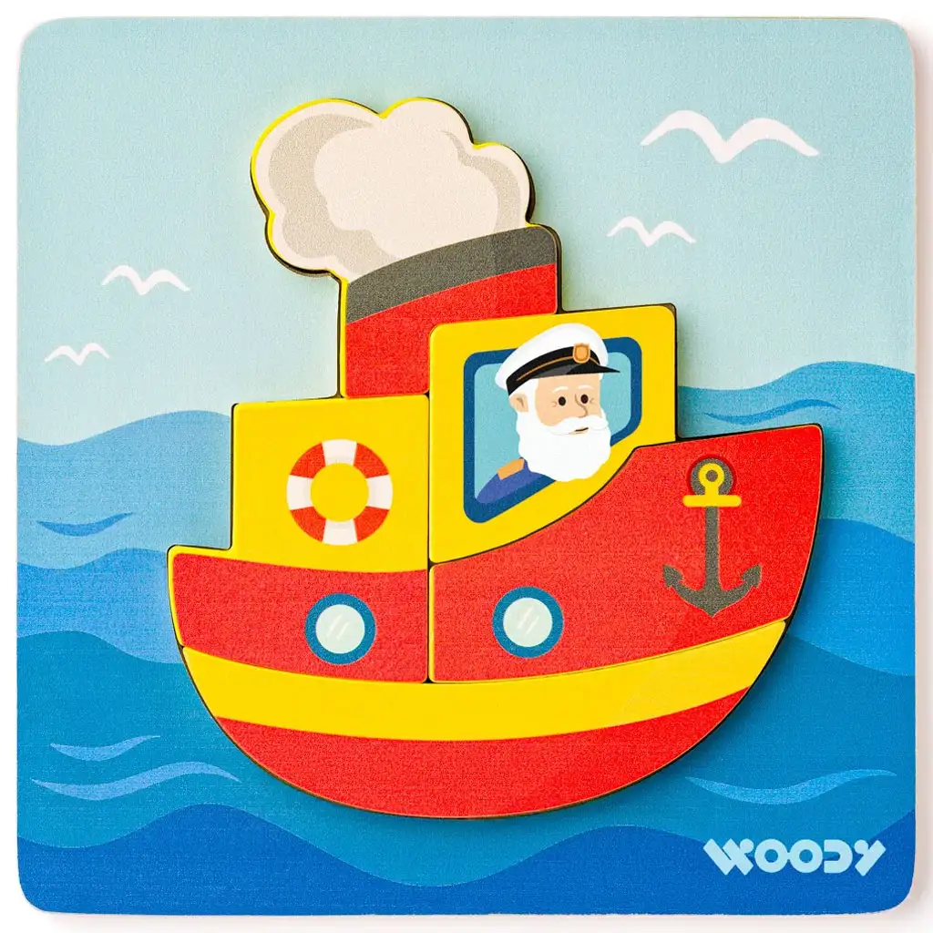 Fa hajós 5db-os baba puzzle - Woodyland kép 1