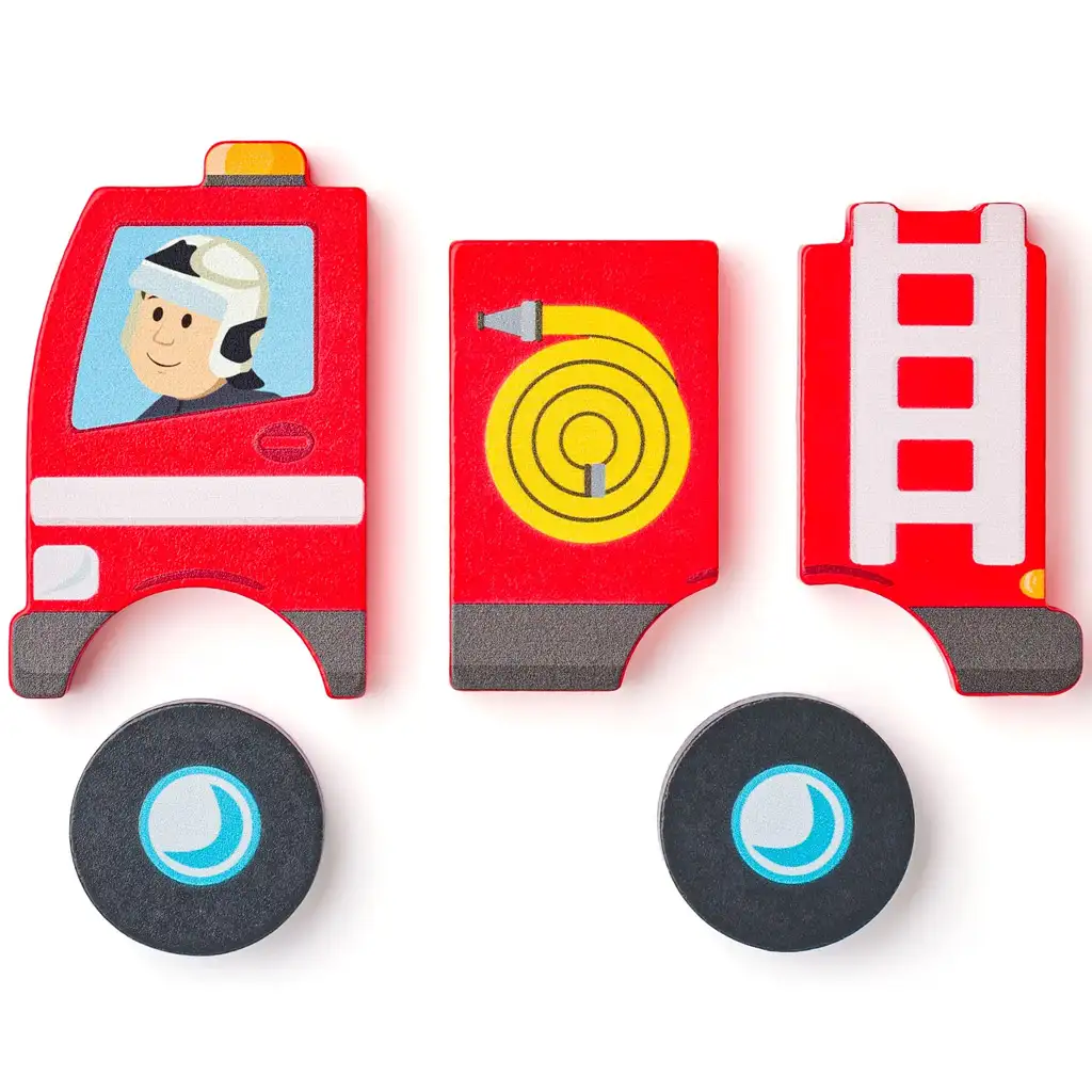 Holz-Puzzle Feuerwehr mit 5 Teilen - Woodyland kép 2