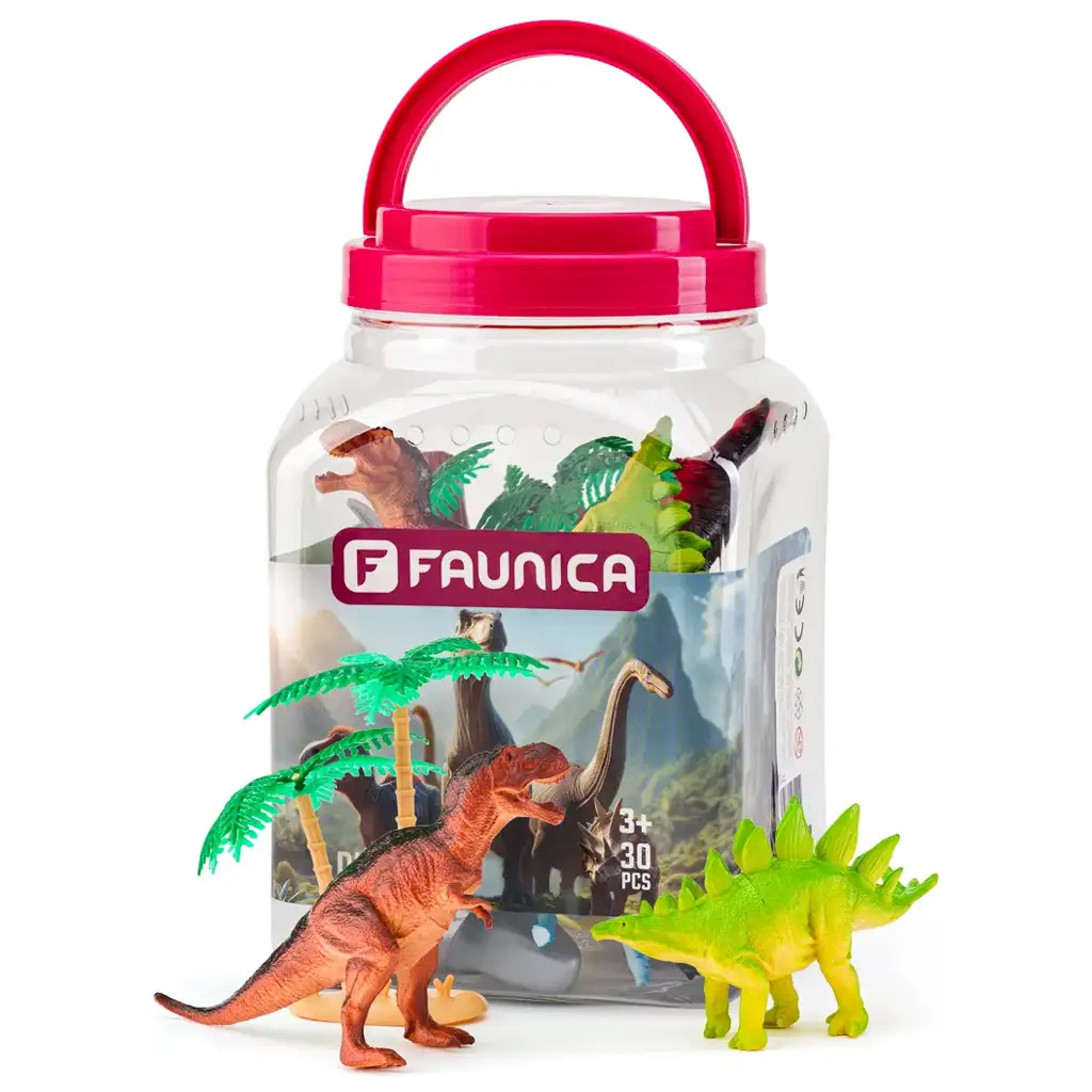 Faunica: Dinosaurier Spielset im Eimer - Woodyland