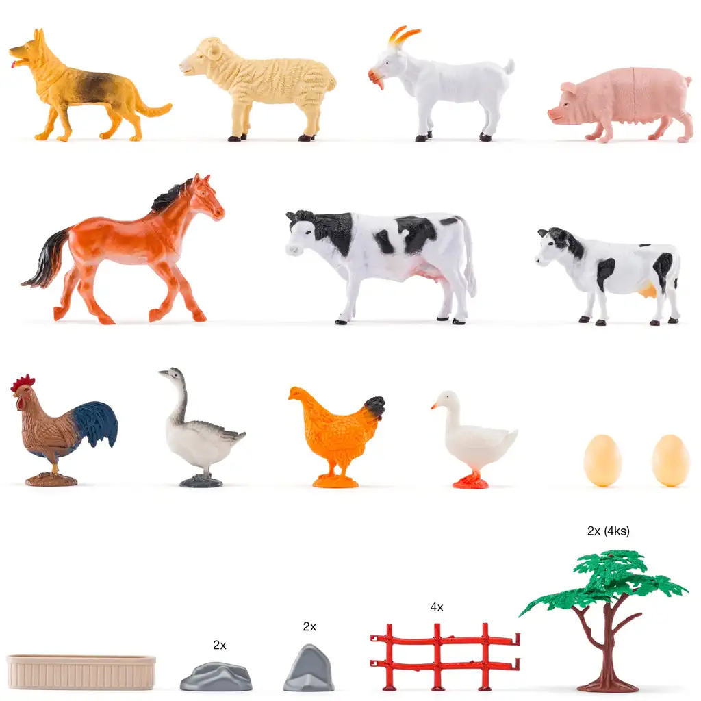 Faunica: Bauernhoftiere Spielset im Eimer - Woodyland kép 2