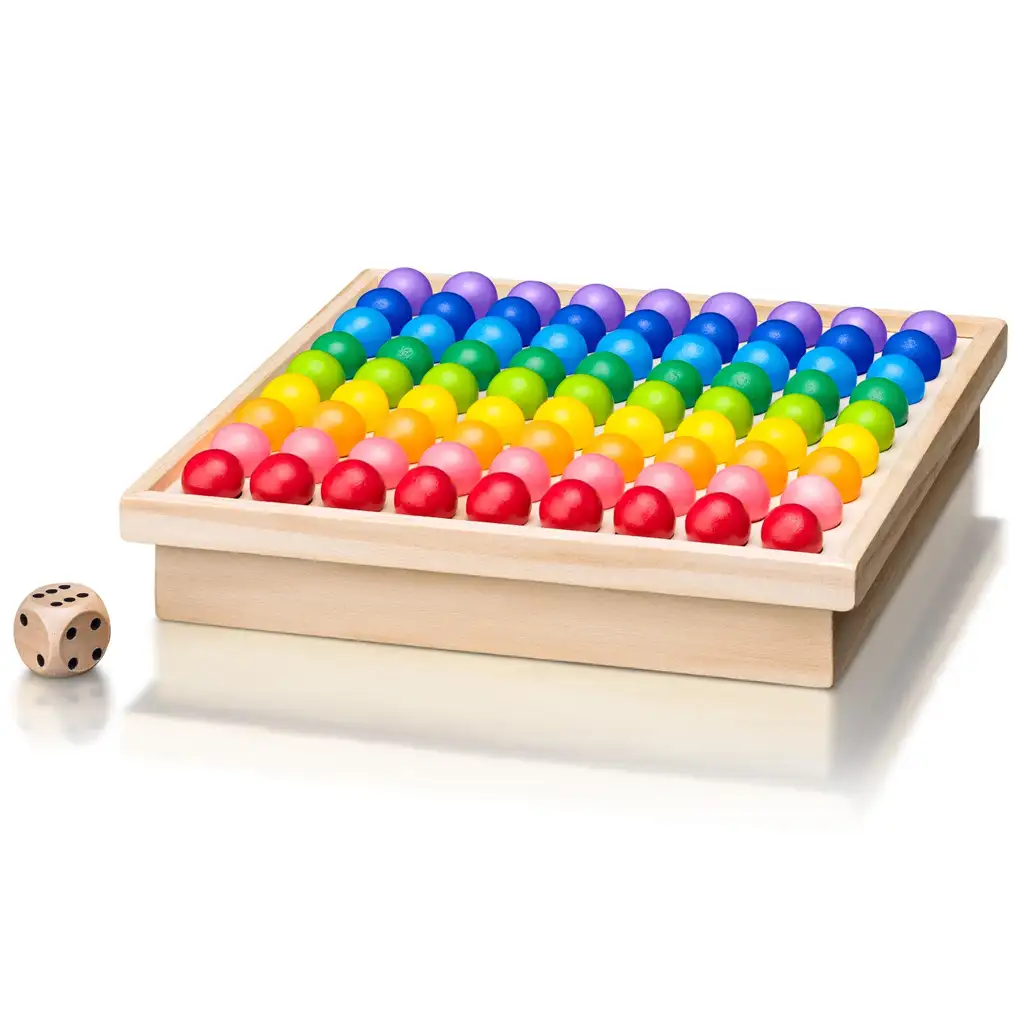 Montessori Regenbogen Kugeln Entwicklungs-Spiel - Woodyland kép 2