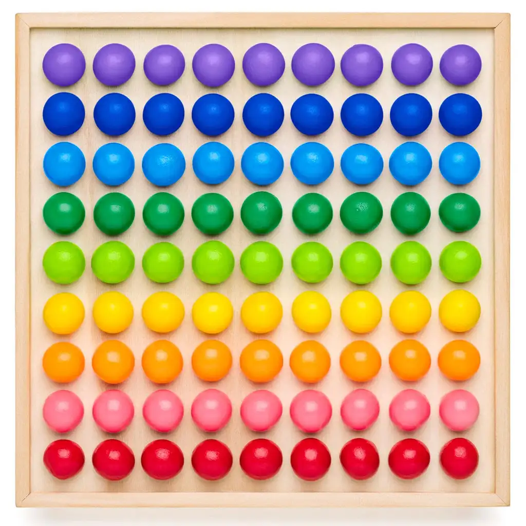 Montessori Regenbogen Kugeln Entwicklungs-Spiel - Woodyland kép 3