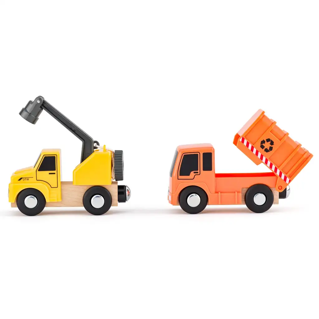 Baufahrzeuge 8-teiliges Fahrzeugset mit Figur - Woodyland kép 2