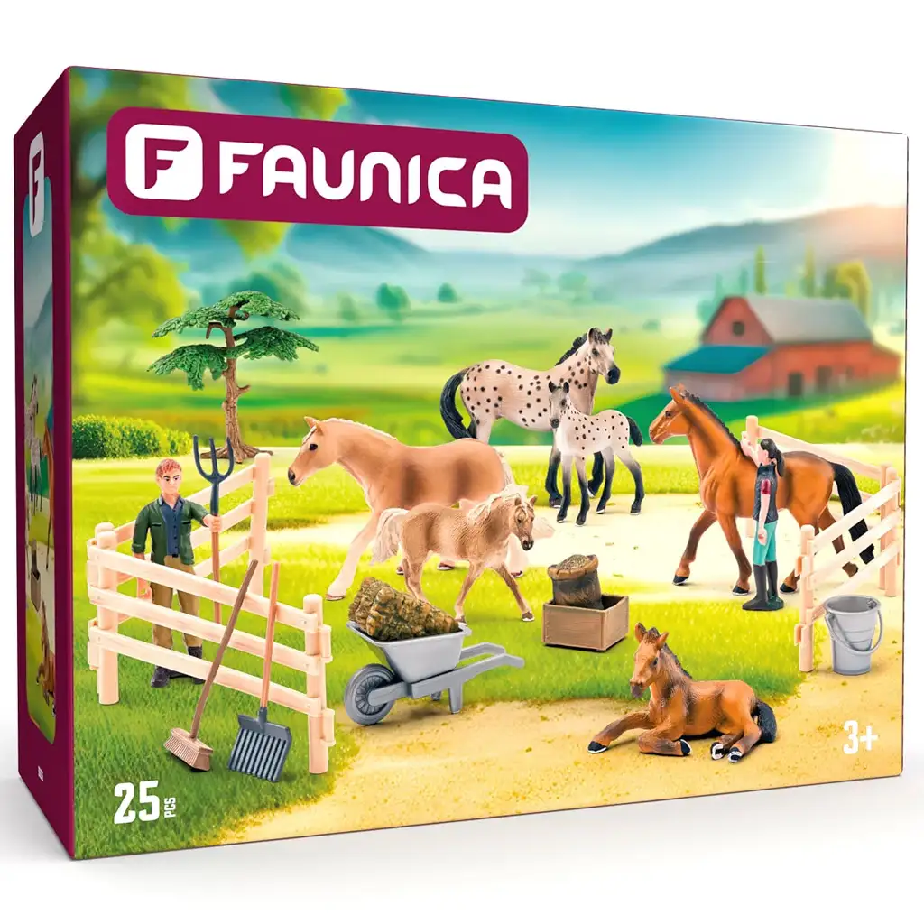 Faunica: 25-teiliges Spielset mit Pferden - Woodyland