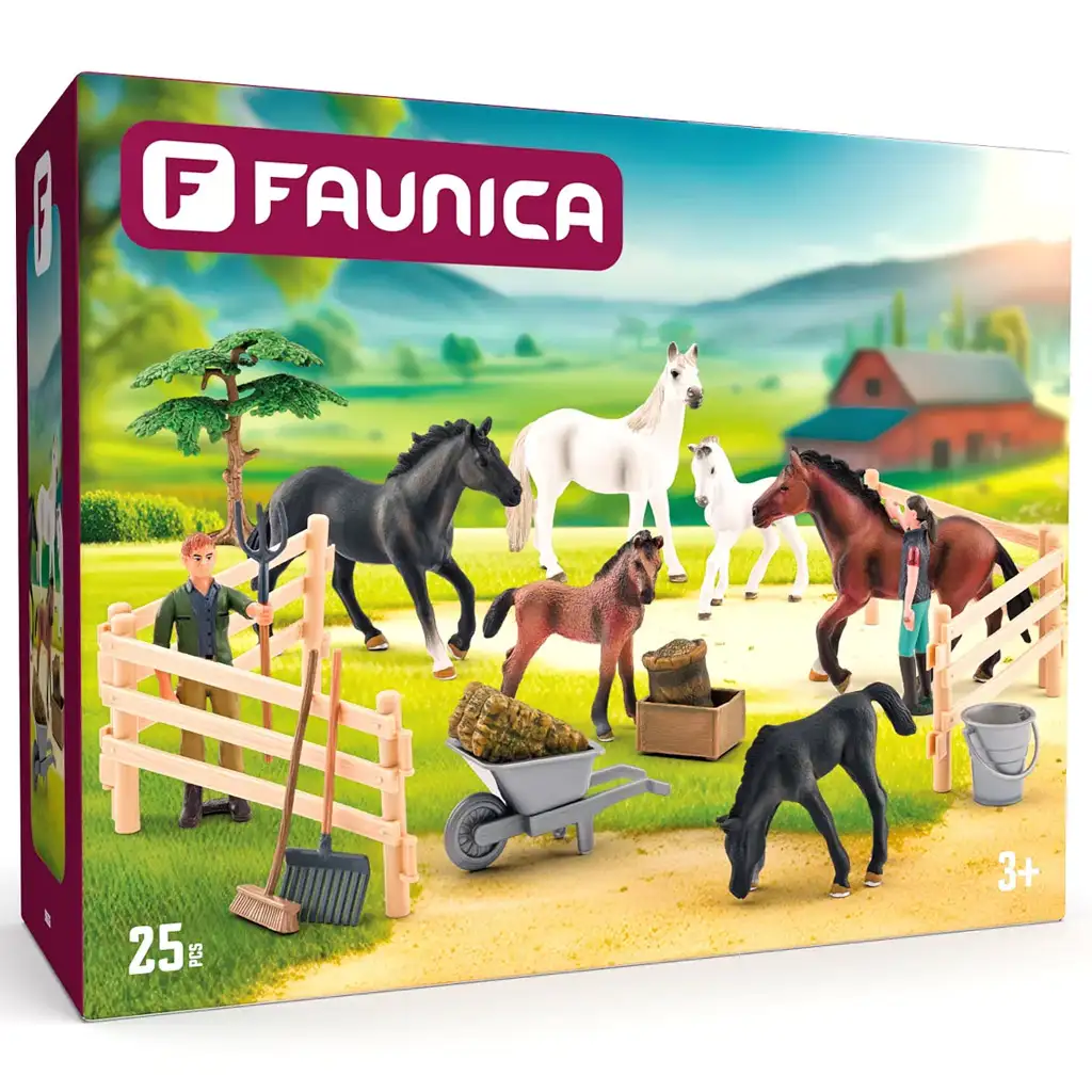 Faunica: 25-teiliges Spielset mit Lipizzaner Pferden - Woodyland