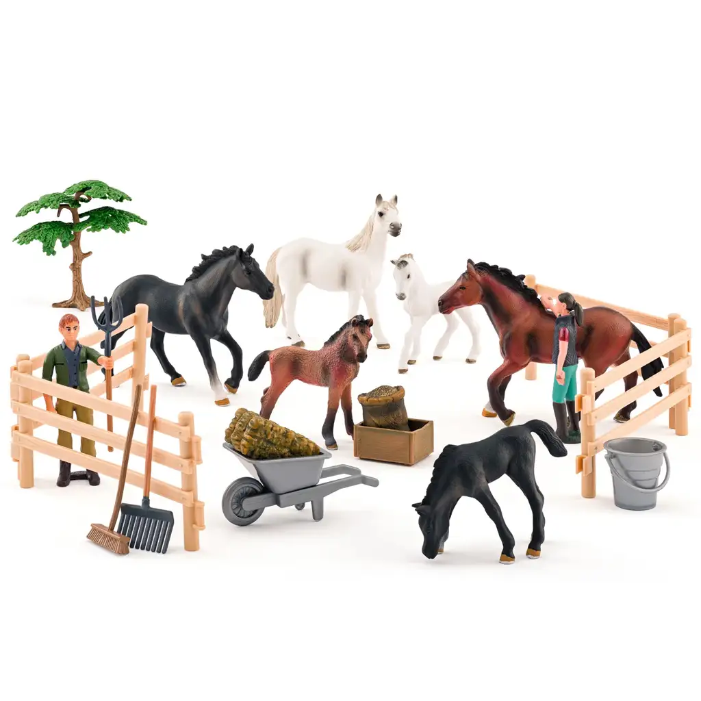 Faunica: 25-teiliges Spielset mit Lipizzaner Pferden - Woodyland kép 2