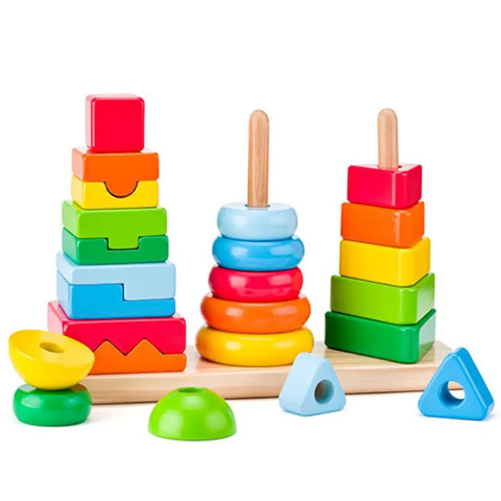 Montessori Holz-Turmbausatz - Woodyland