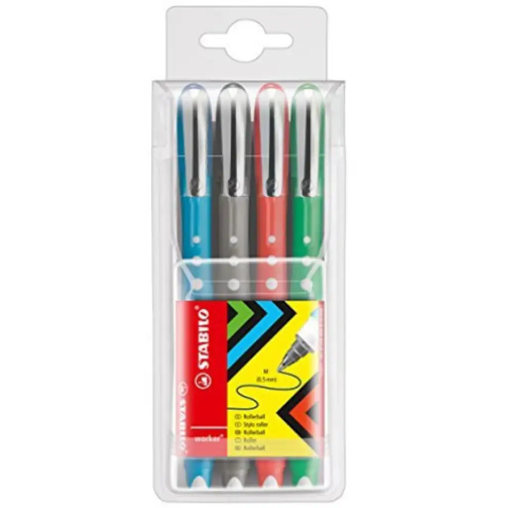 Stabilo: Worker Colorful Rollerset 4er-Set 0,5mm