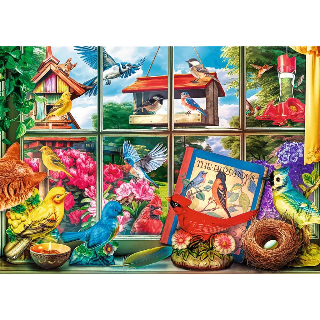 Vögel hinter dem Fenster 1000-teiliges Premium Plus Quality Puzzle – Trefl kép 2