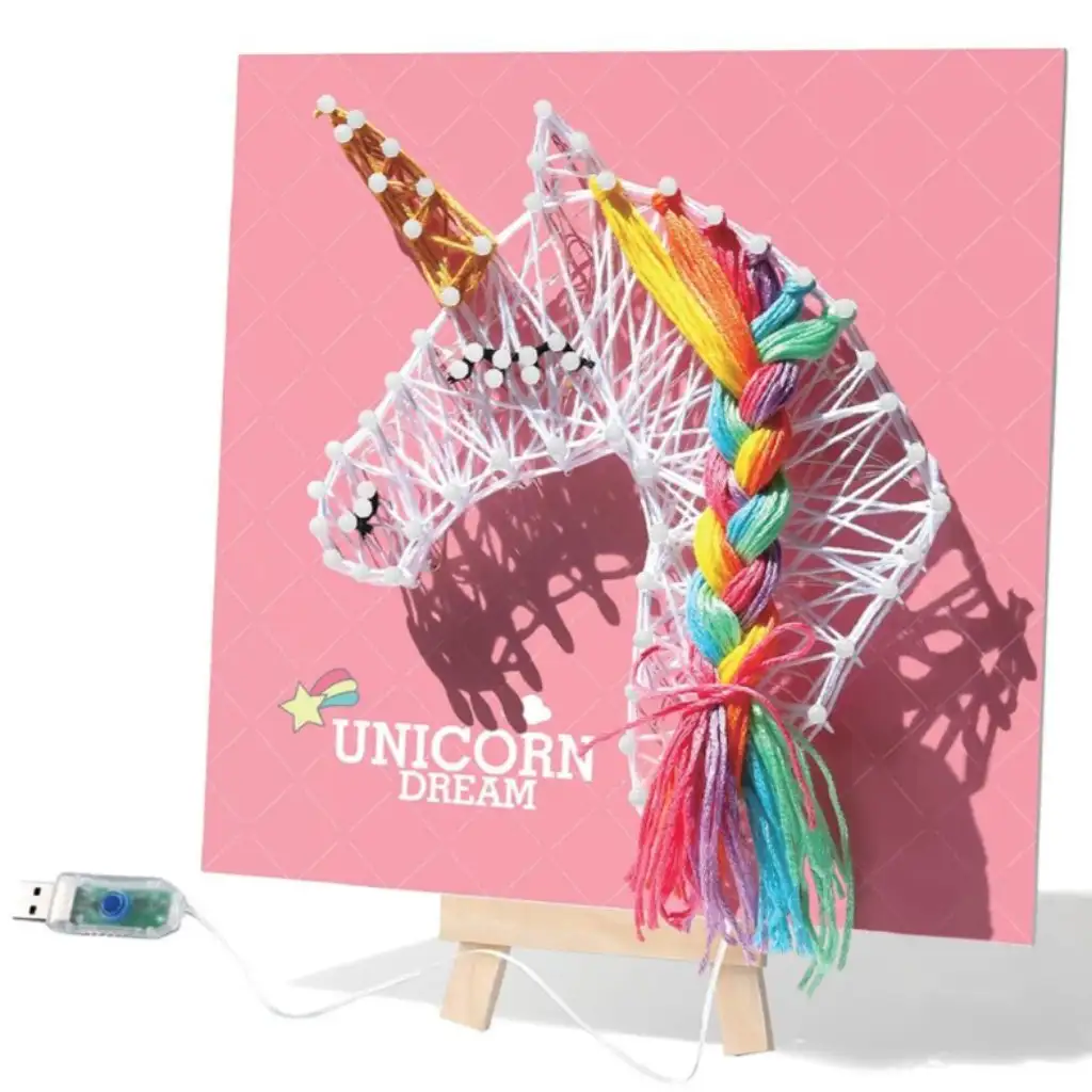 WowBox: Einhorn LED-Licht Fadenbild Bastelset kép 2