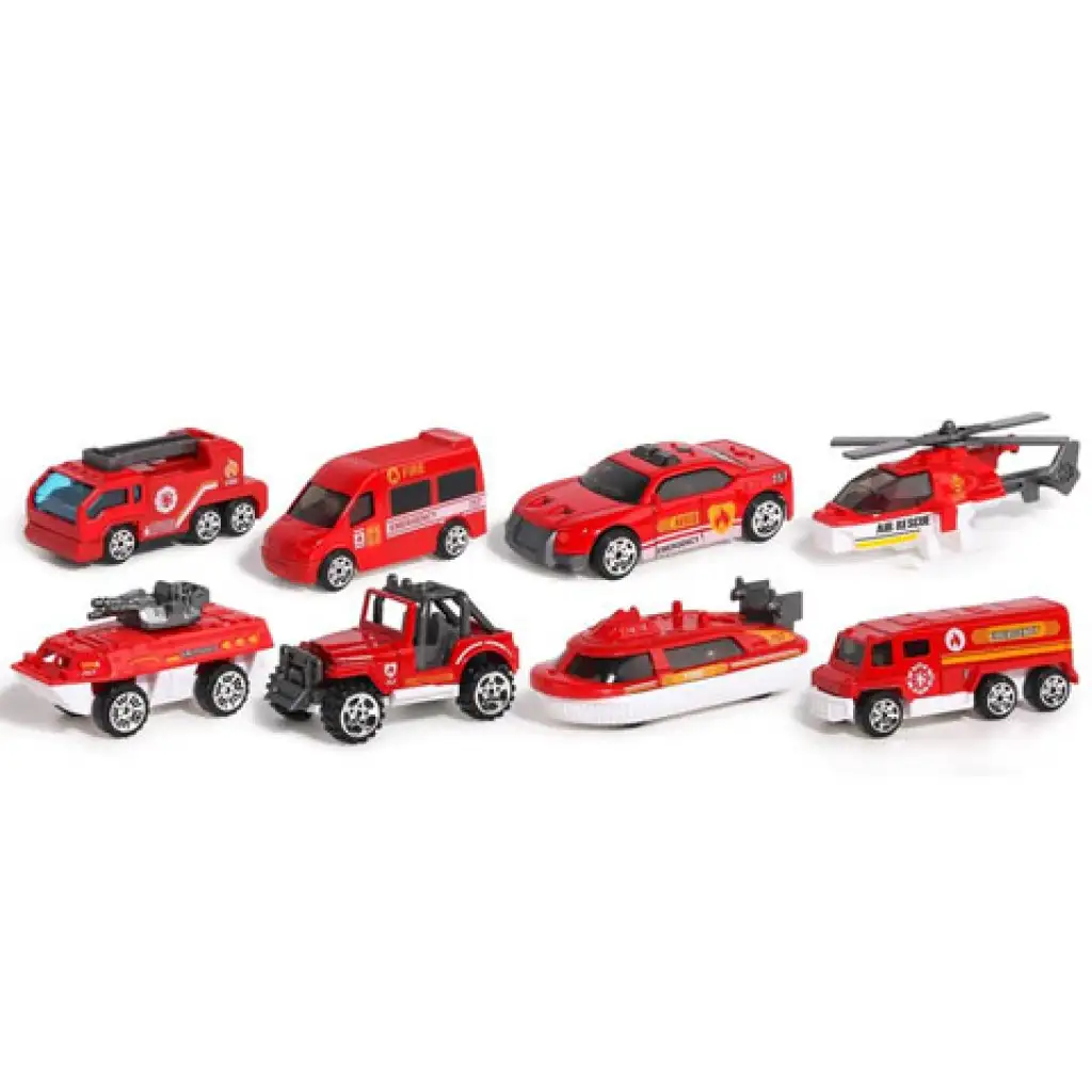 X-Fireproof Feuerwehr-Spielzeugauto-Set, 8-teilig kép 2
