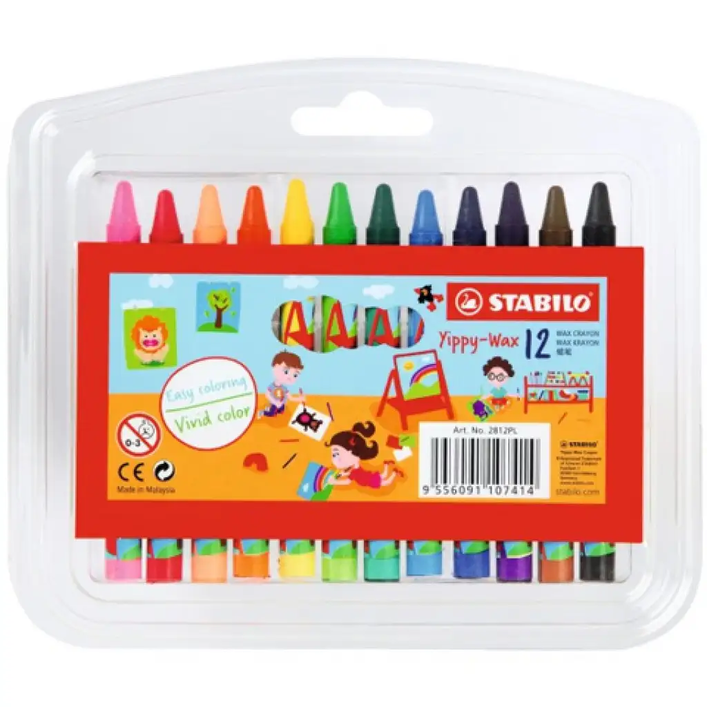 Stabilo: Yippy-Wax Wachsmalstifte 12er-Set