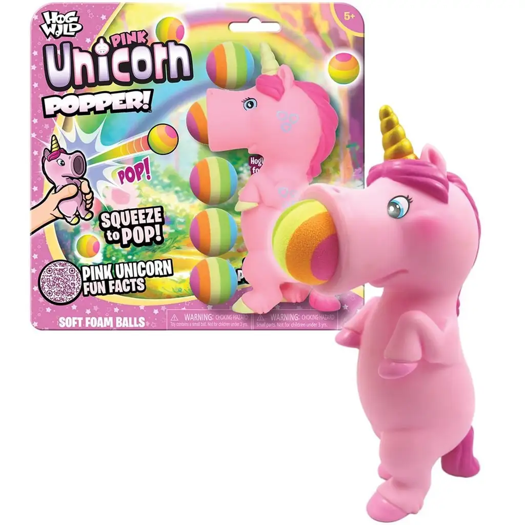 Zing: Poppers rosa Einhorn mit Ballwerfer