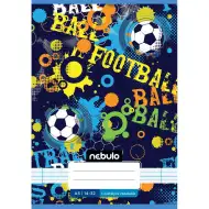 Nebulo: Tűzött 1. osztályos vonalas füzet A5-ös 14-32 Vagány mintás - Focilabdás