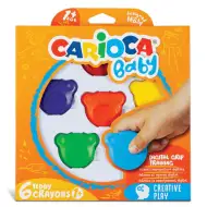 Maci formájú Baby Teddy zsírkréta 6 db-os - Carioca