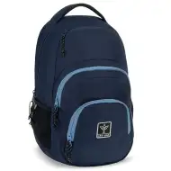 Ars Una: Navy sötétkék AU-2 iskolatáska, hátizsák 32x46x22cm