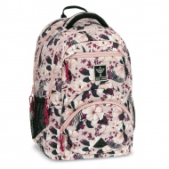 Ars Una: Flowery Pink virágos ergonomikus iskolatáska, hátizsák 33x45x24cm