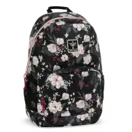Ars Una: Flowery Black virágos AU-14 iskolatáska, hátizsák 32x51x25cm