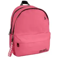 Must: Négyrekeszes lekerekített világos piros iskolatáska, hátizsák 32x19x42cm