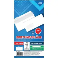 Spirit: Fehér bal ablakos boríték LA/4 11x23cm 50db-os csomag