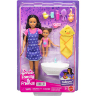 Barbie baba szívecskés ruhában bébiszitter játékszett - Mattel