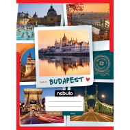 Nebulo: Tűzött sima Budapest mintás füzet 80-32 A/4