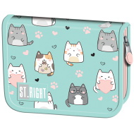 St.Right Charming Cats cicás kihajtható tolltartó PC03 20,5x14x3,5cm