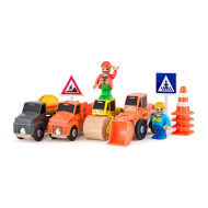 Építőipari járműves játékszett 12db-os - Woodyland