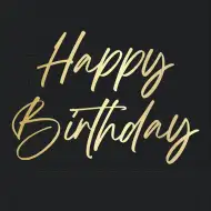 Elegáns szülinapi "Happy Birthday" feliratú papírszalvéta – 2 rétegű, 33x33 cm, 20 db