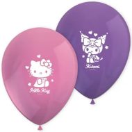 Hello Kitty és Kuromi mintás latex lufi 8db-os szett