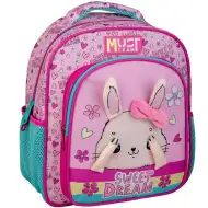Luna: Must Team nyuszis lekerekített 2 rekeszes ovis hátizsák 27x10x31cm