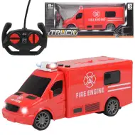 RC Távirányítós tűzoltóautó rohamkocsi fényeffektekkel 1/30-as méretarány 20cm