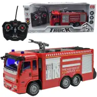 RC Távirányítós tűzoltóautó világítással 27MHz 20cm háromféle változatban 1db