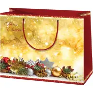 Merry Christmas mintás közepes ajándéktáska 23x10x17,8cm