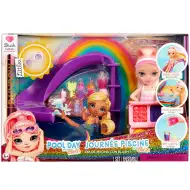 Rainbow High: Medencés parti játékszett Blush Parker babával