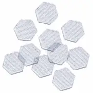 PlayBox: Hatszög alakú alaplap csomag 5mm-es MIDI vasalható gyöngyökhöz 7,5cm 10db-os szett